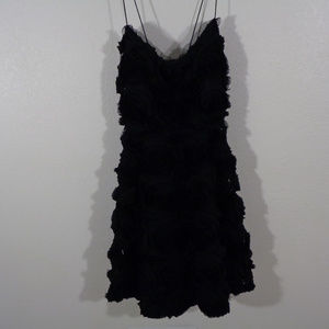 BLACK LAUNDRY SILK CHIFFON ROSETTE A LINE DREAM